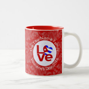 Cuban Red LOVE Flag Personalised Two-Tone Coffee Mug