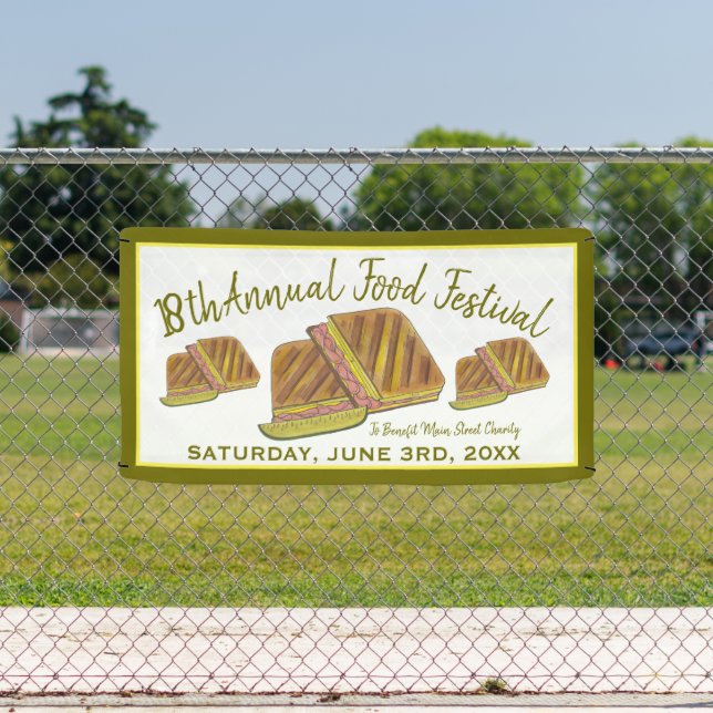 Cuban Sandwich Ham Pork Swiss Cheese Food Festival Banner (Insitu)