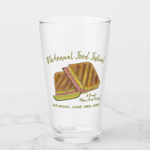 Cuban Sandwich Ham Pork Swiss Cheese Food Festival Glass