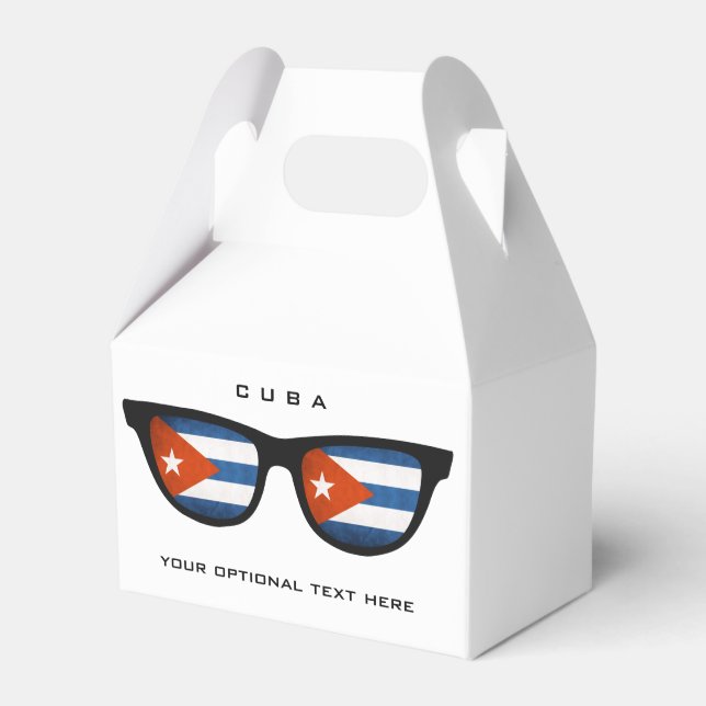 Cuban Shades custom text & colour favour box (Front Side)