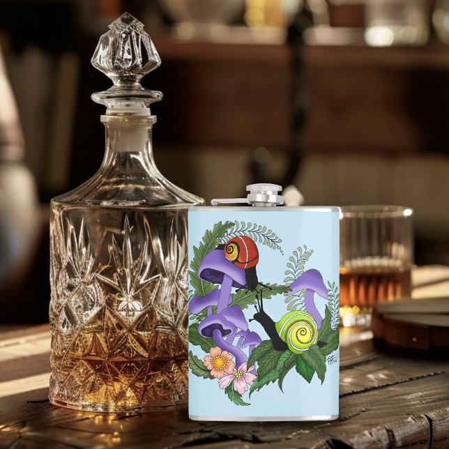 Cuban Snails Purple Mushrooms Hip Flask (Creator Uploaded)