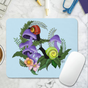 Cuban Snails Purple Mushrooms Mouse Pad