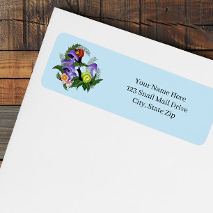 Cuban Snails Purple Mushrooms Return Address Label
