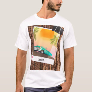 Cuban vintage car photo travel poster. T-Shirt