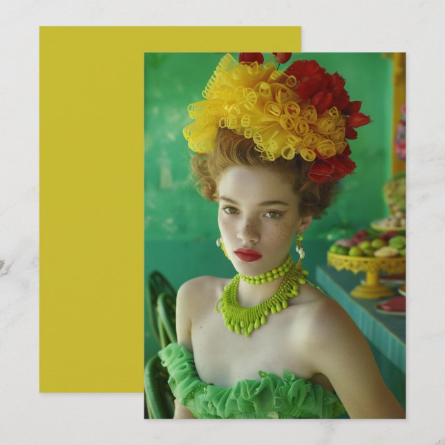 Cubana Verde Amarillo Invitation (Front/Back)