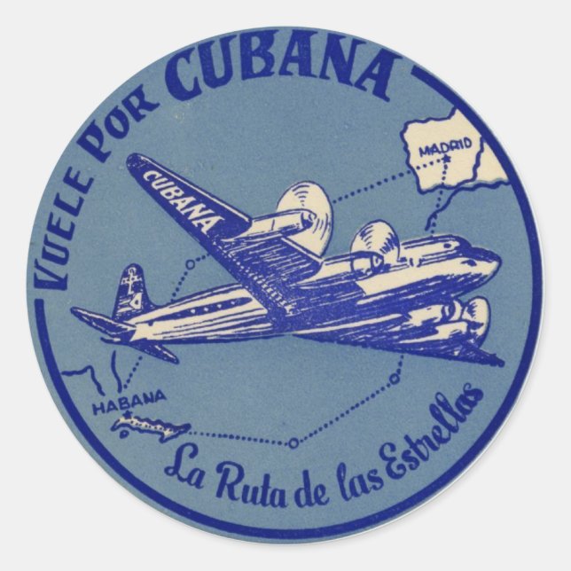 Cubana Vintage Luggage Sticker (Front)