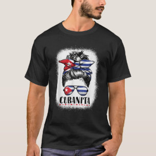Cubanita Messy Bun Women Cuba Cuban Girl T-Shirt
