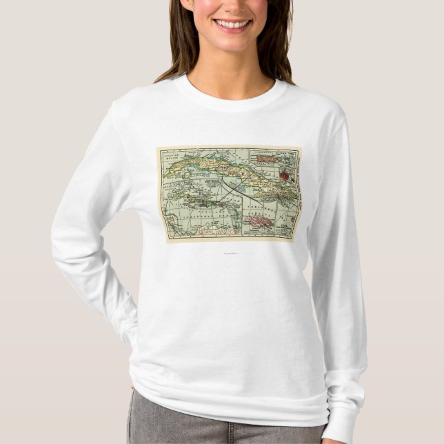 CubaPanoramic MapCuba T-Shirt (Front)