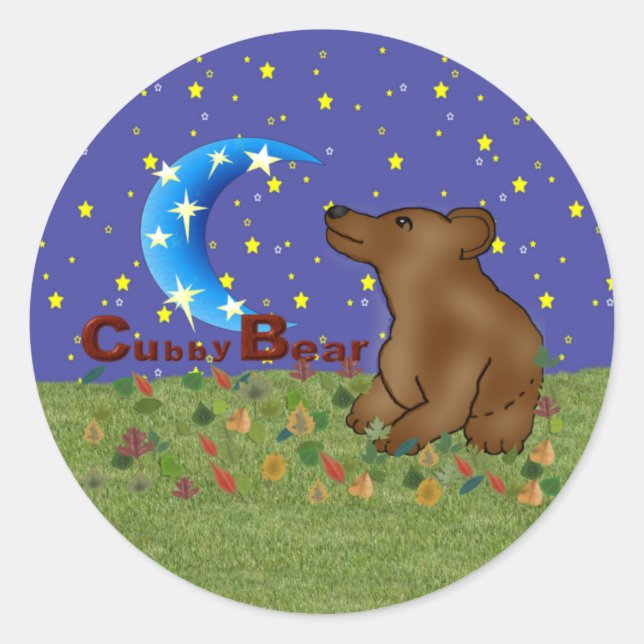 Cubby Bear Classic Round Sticker (Front)
