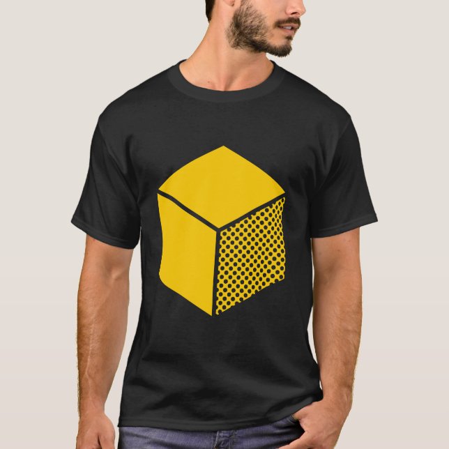 Cube - Amber on Dark T-Shirt (Front)