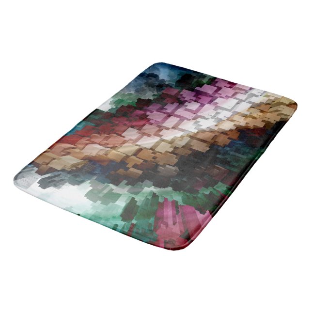 Cube Centric Dark Wind Bath Mat (Angled)