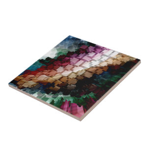 Cube Centric Dark Wind Ceramic Tile