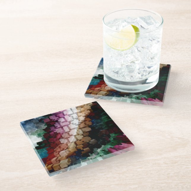 Cube Centric Dark Wind Glass Coaster (Angled)
