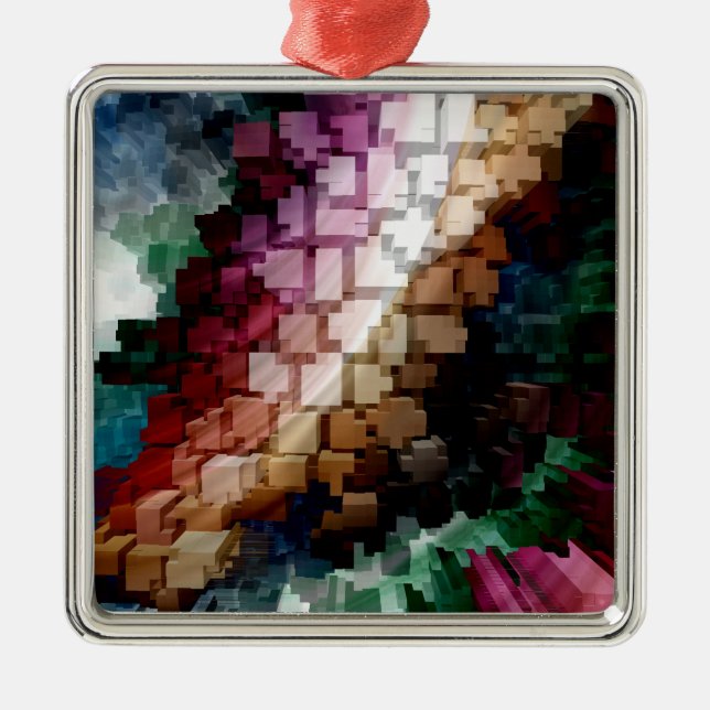 Cube Centric Dark Wind Metal Ornament (Front)