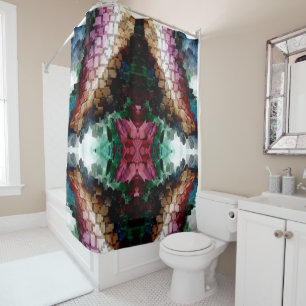 Cube Centric Dark Wind Shower Curtain