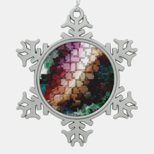 Cube Centric Dark Wind Snowflake Pewter Christmas Ornament