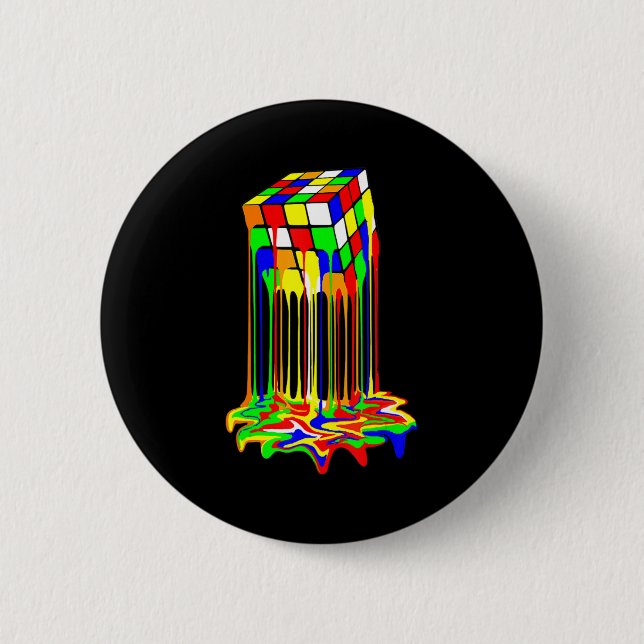 cube colourful awesome graphic  6 cm round badge (Front)