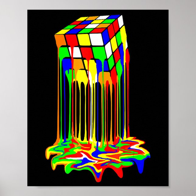 cube colourful awesome graphic  poster (Front)