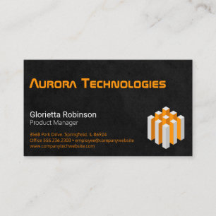 Cube Geometric Logo Corporate Tech Style Business Card