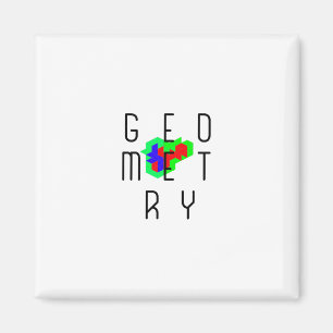 Cube Geometry Optical Illusion Puzzle Art Magnet