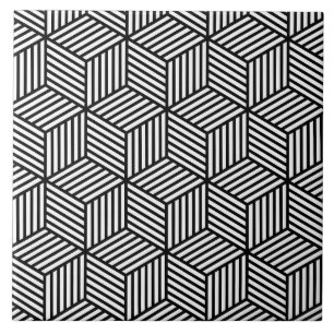 Cube Lines Ceramic Tile
