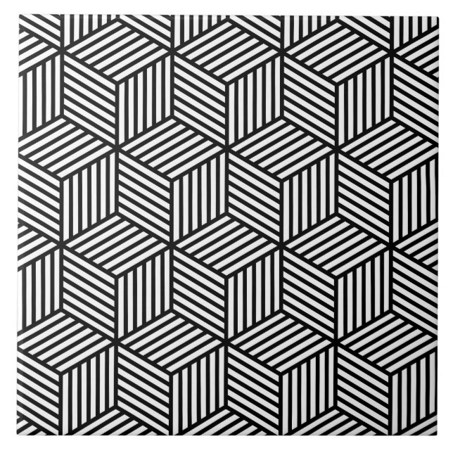 Cube Lines Ceramic Tile (Front)