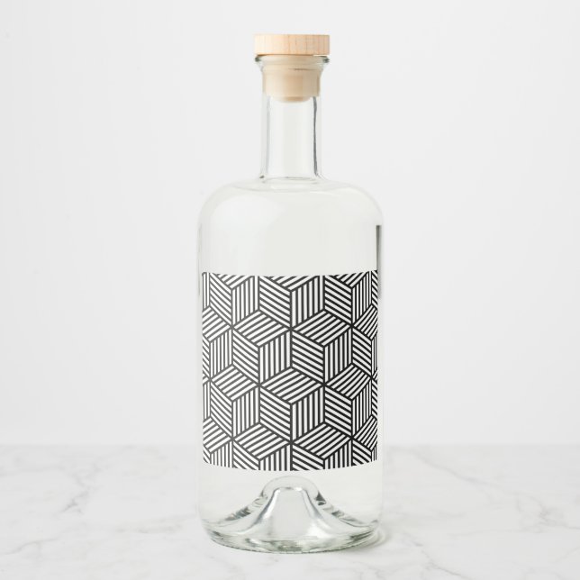 Cube Lines Liquor Bottle Label (Front)