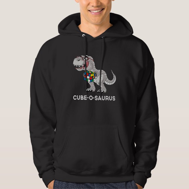 Cube o saurus  Competitive Speed Cubing Dinosaur Hoodie (Front)