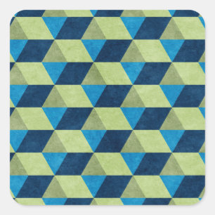 Cube or hexagon square sticker