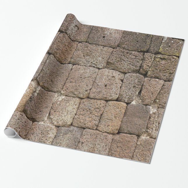 Cube Stone Wall Wrapping Paper (Unrolled)