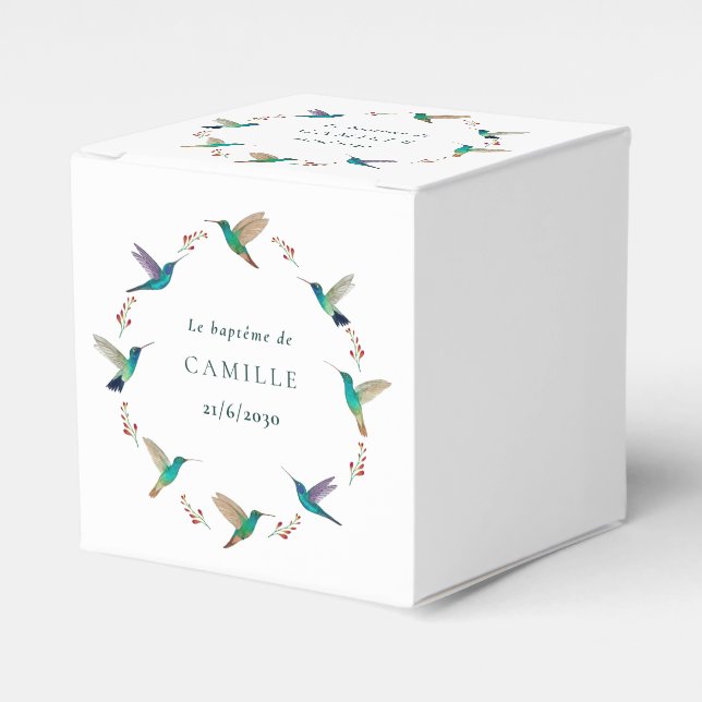 Cube surprise baptême favour box (Front Side)