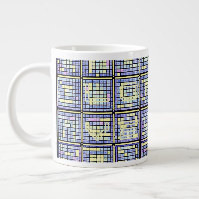 CUBES AND MORE CUBES LARGE COFFEE MUG (Left)