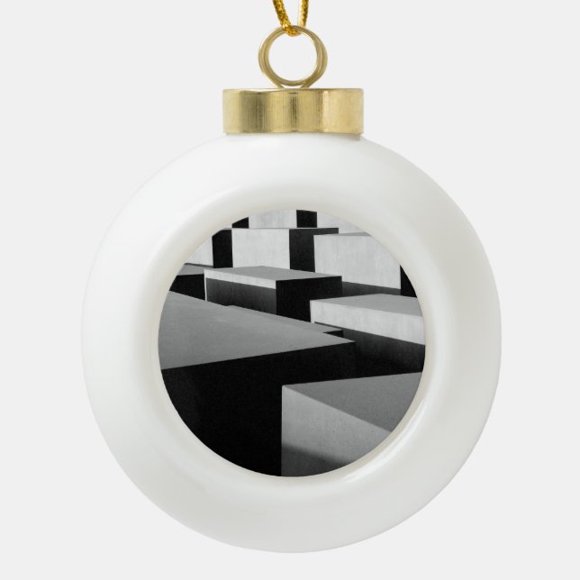 Cubes in Berlin Ceramic Ball Christmas Ornament (Front)