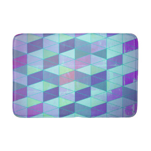 Cubes Into Triangles Geometric Pattern Bath Mat