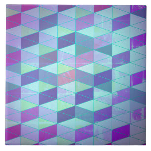 Cubes Into Triangles Geometric Pattern Ceramic Tile