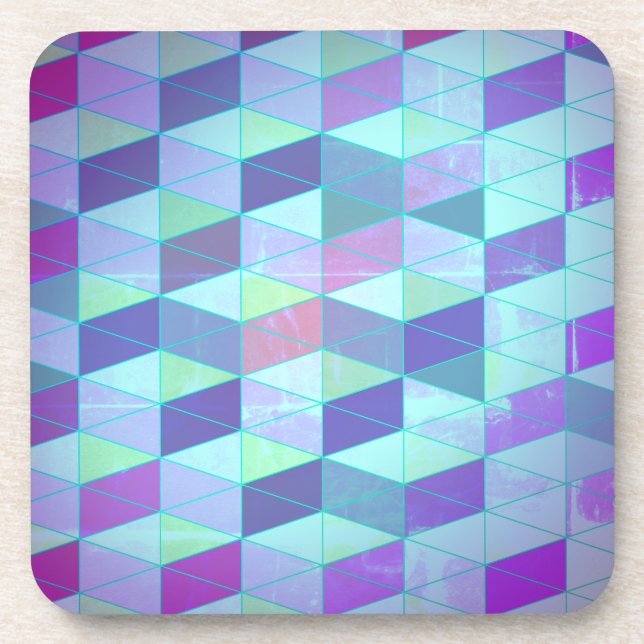 Cubes Into Triangles Geometric Pattern Coaster (Front)