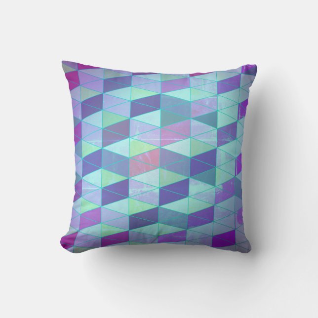 Cubes Into Triangles Geometric Pattern Cushion (Front)