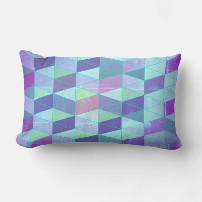 Cubes Into Triangles Geometric Pattern Lumbar Cushion (Front)