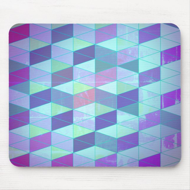Cubes Into Triangles Geometric Pattern Mouse Pad (Front)