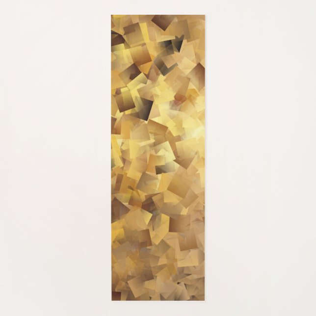 Cubes of gold yoga mat (Front)
