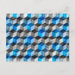 Cubes of Grey And Blue Postcard