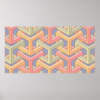 Cubes. Seamless 3D pattern. Optical illusions. Mod