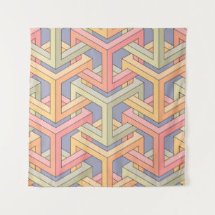 Cubes. Seamless 3D pattern. Optical illusions. Mod Tapestry