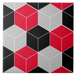 Cubic 3d pattern ceramic tile