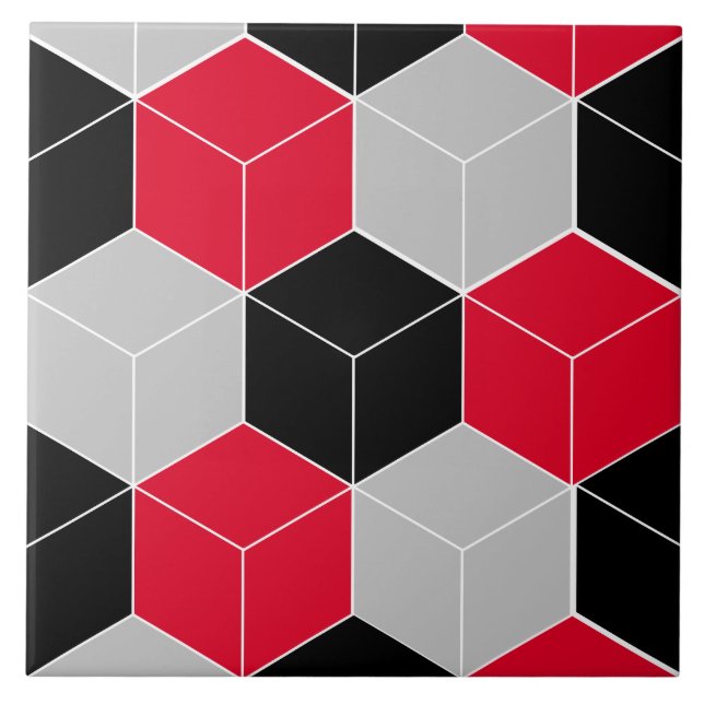 Cubic 3d pattern ceramic tile (Front)
