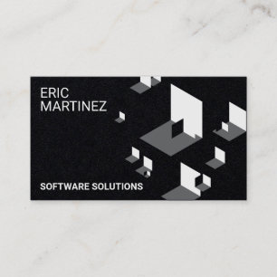 Cubic 3D pattern modern abstract cover black Business Card