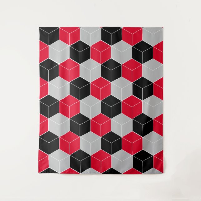 Cubic 3d pattern tapestry (Front)