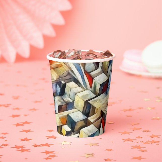 Cubic City Paper Cups (Insitu)