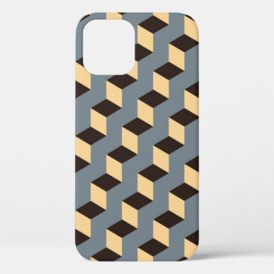 Cubic Stairs: Geometric Silver Tile iPhone 12 Case