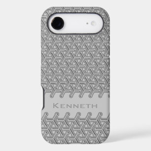 Cubic steel grey industrial repeat pattern